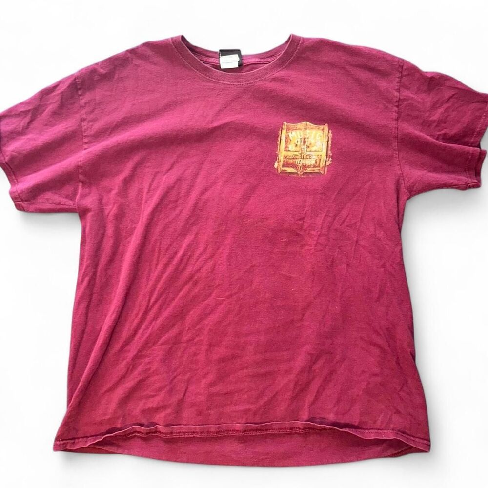 Harley-davidson Men's Burgundy and Red T-shirt